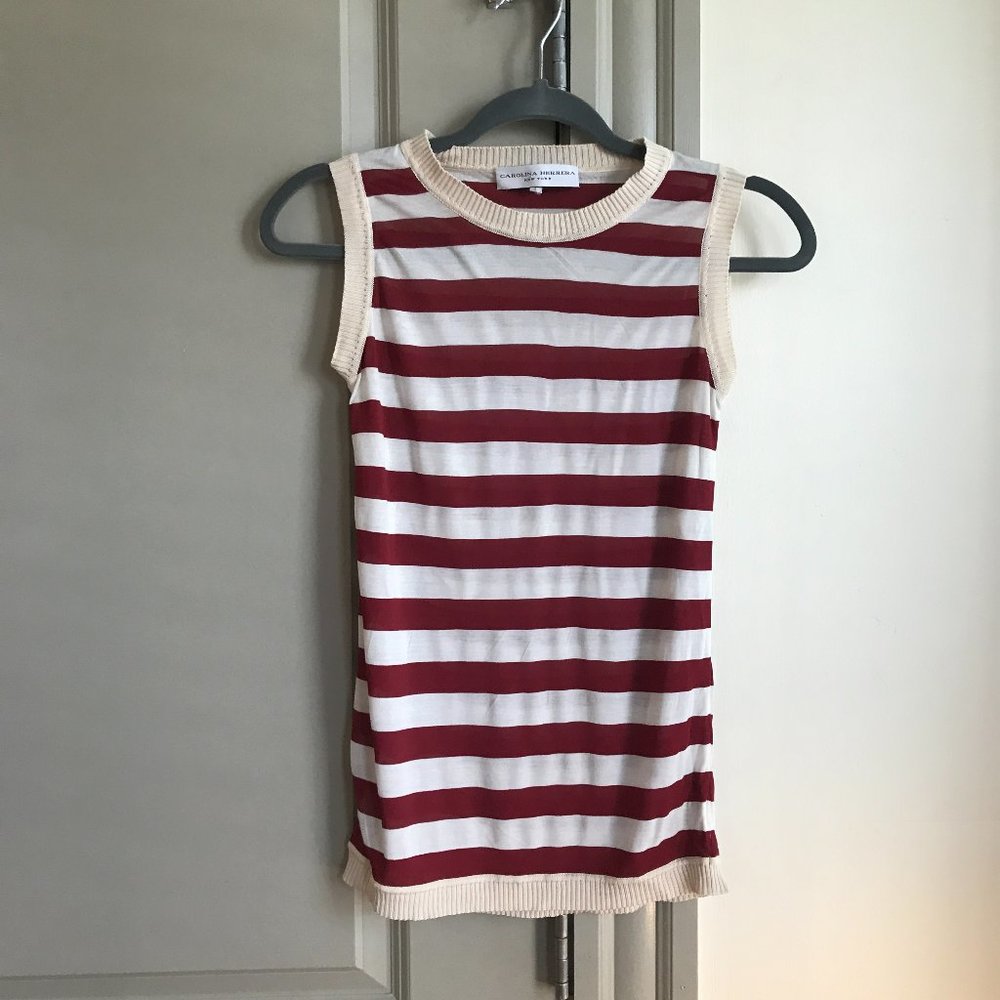CAROLINA HERRERA Silk Striped Top